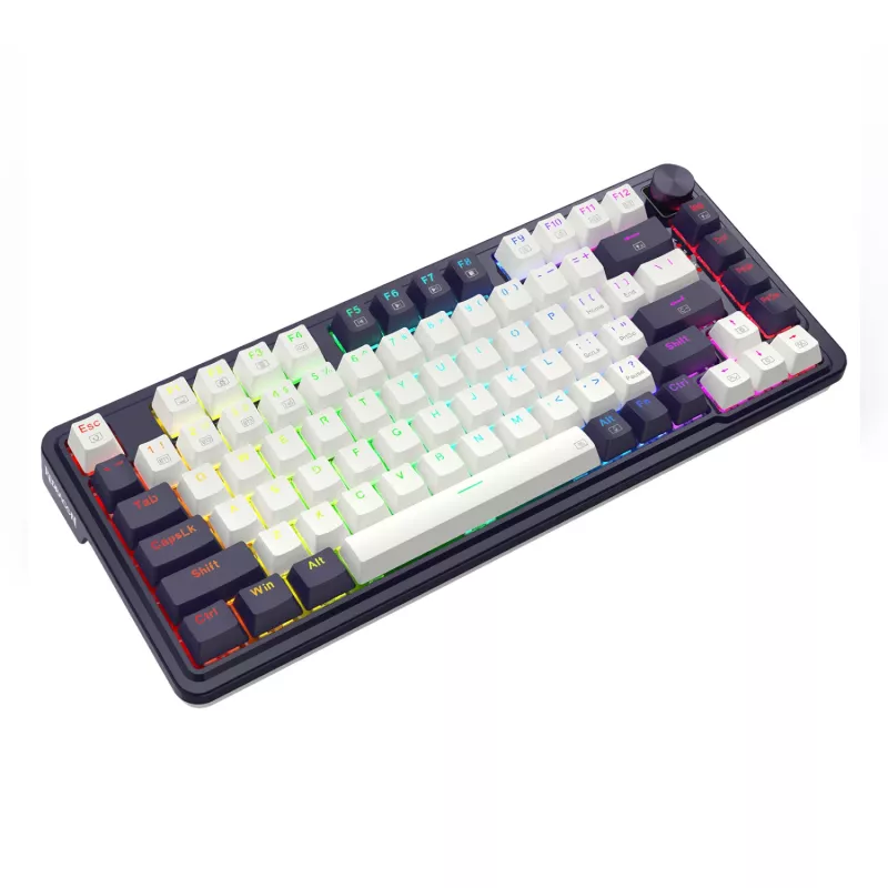 Teclado de gaming mecânico sem fios Redragon UCAL K673 PRO 65% Tri-Mode - preto (Hot-Swappable, Gasket Mount, RGB)