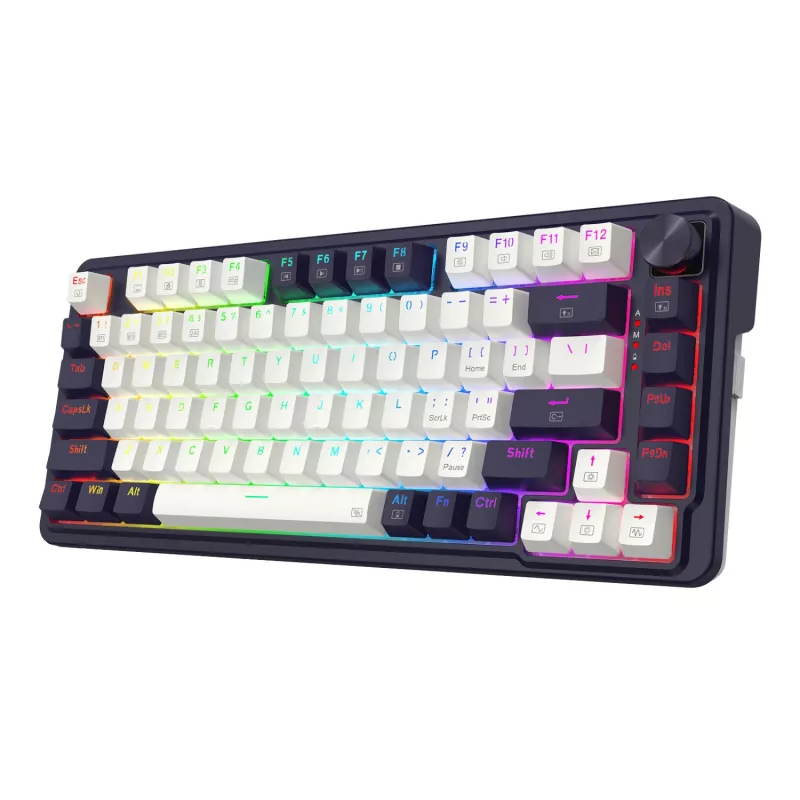Teclado de gaming mecânico sem fios Redragon UCAL K673 PRO 65% Tri-Mode - preto (Hot-Swappable, Gasket Mount, RGB)
