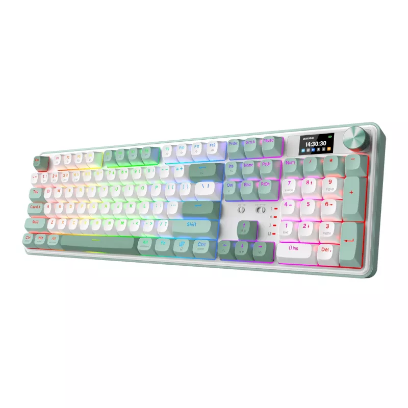 Redragon WYVERN K761 Pro teclado de gaming mecânico sem fios de tamanho completo RGB - branco/verde