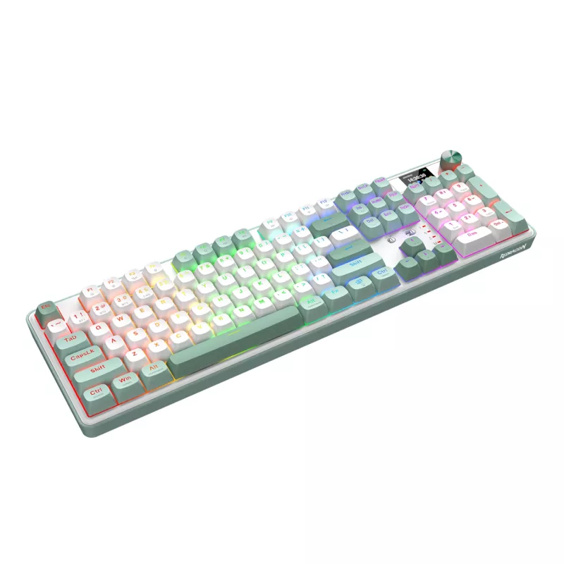 Redragon WYVERN K761 Pro teclado de gaming mecânico sem fios de tamanho completo RGB - branco/verde