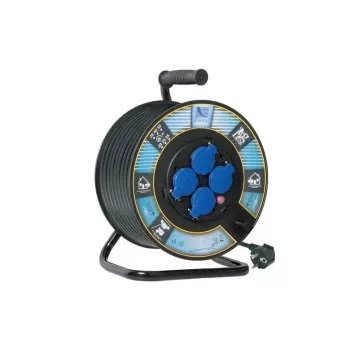 REEL RR3X1.5.40M.IP44 B.1116-300G-40-S Tambor de Cabo 40m H05VV-F 3x1,5mm² 4 Tomadas Schuko IP44 Preto