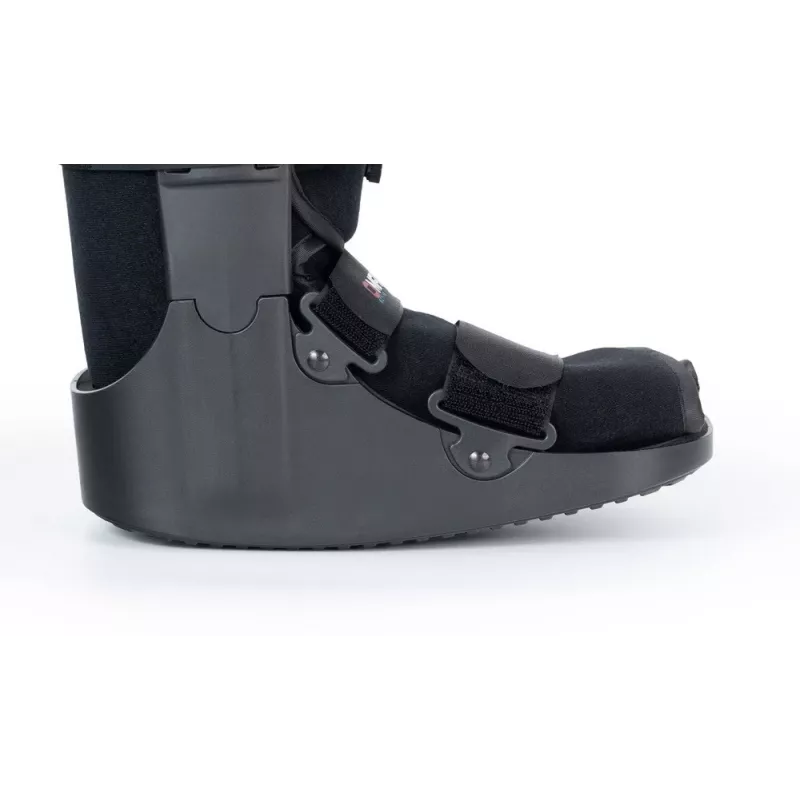 Bota ortopédica REH O-1183/XL Short Air Walker – imobilizador pneumático de tornozelo e pé, sola basculante, preto/cinzento, tamanho XL