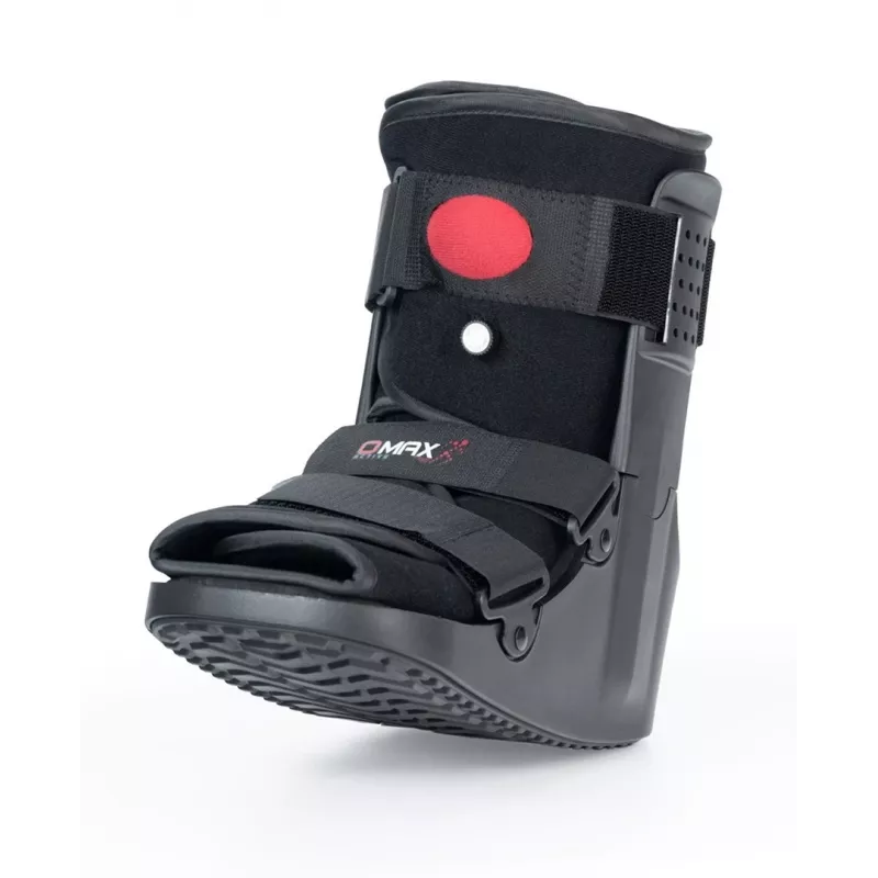 Bota ortopédica REH O-1183/XL Short Air Walker – imobilizador pneumático de tornozelo e pé, sola basculante, preto/cinzento, tamanho XL