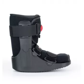 Bota ortopédica REH O-1183/XL Short Air Walker – imobilizador pneumático de tornozelo e pé, sola basculante, preto/cinzento, tamanho XL