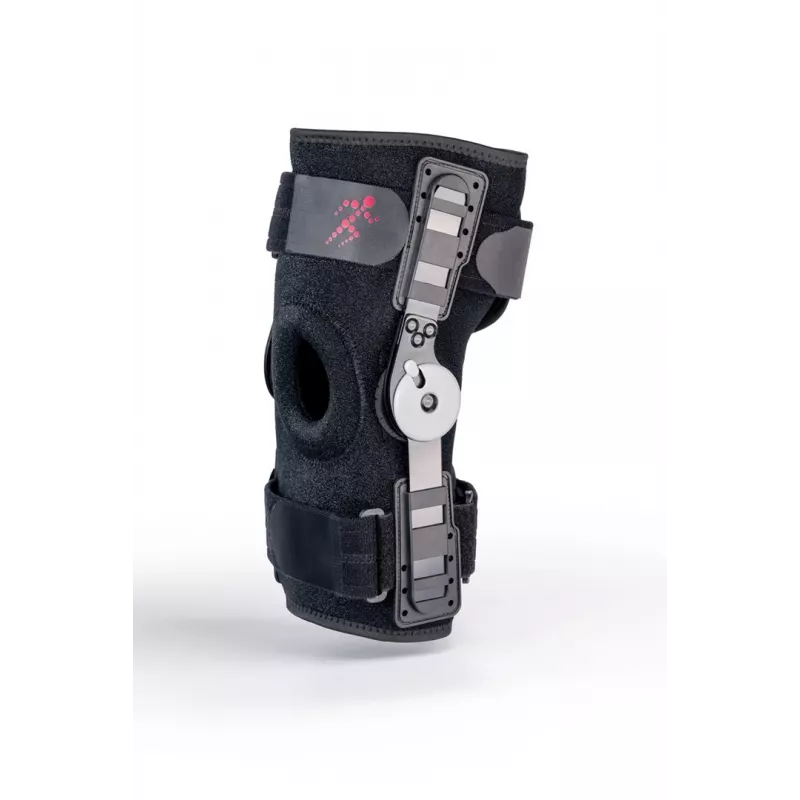 Joelheira curta aberta com estabilizadores flexíveis REH Stabilmax O-1241/XXL, neoprene perfurado, preta, tamanho XXL