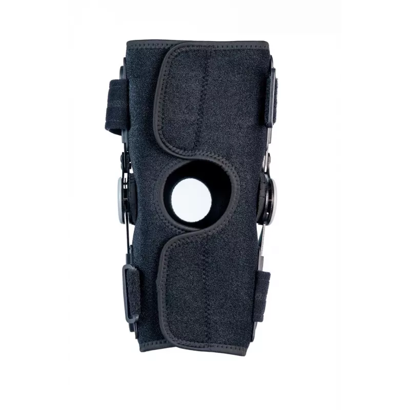 Joelheira curta aberta com estabilizadores flexíveis REH Stabilmax O-1241/XXL, neoprene perfurado, preta, tamanho XXL