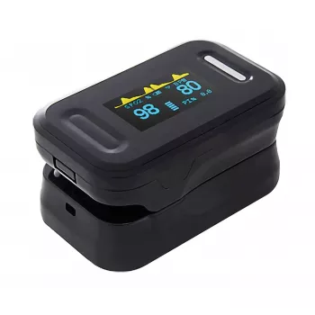 REH YK-81C Oxímetro de pulso de dedo com ecrã OLED, monitor de SpO2 e frequência de pulso