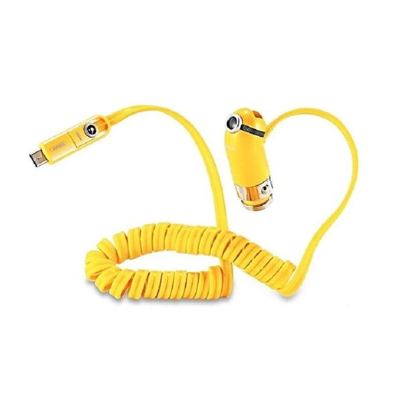 REMAX Carregador de carro Cutie Amarelo - 2 portas USB-A, saída total 4.2A