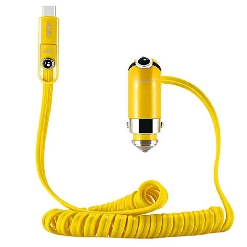 REMAX Carregador de carro Cutie Amarelo - 2 portas USB-A, saída total 4.2A