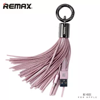 Cabo de dados REMAX Tassels Ring para Lightning rosa 1m