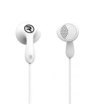Auscultadores intra-auriculares com fios REMAX Universal Earphone RM-301 com microfone, jack 3,5 mm, branco