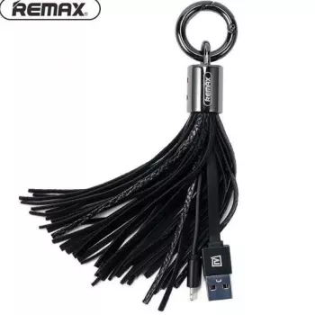Cabo com anel de borlas universal REMAX para Micro USB - preto
