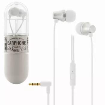 REMAX Universal WI80 auricular com fios in-ear com microfone, branco