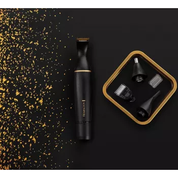 Remington NE7000 Aparador de nariz, orelhas e detalhe com lâminas Comfort Tip, 100% à prova de água, a pilhas, preto/prateado