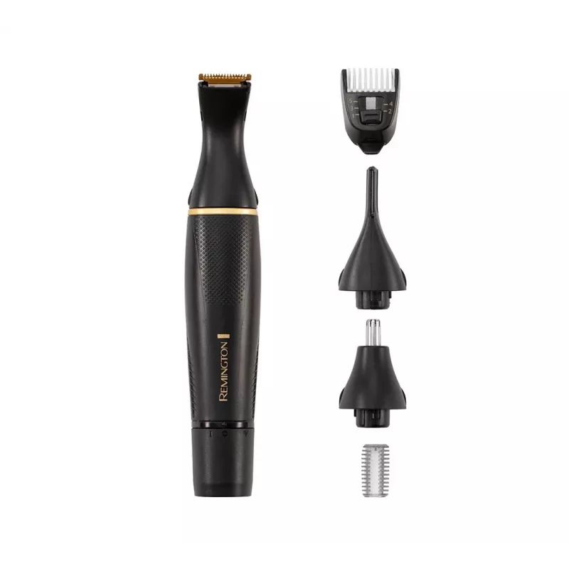 Remington NE7000 Aparador de nariz, orelhas e detalhe com lâminas Comfort Tip, 100% à prova de água, a pilhas, preto/prateado