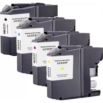 Conjunto de tinteiros compatíveis Renkforce para Brother LC-223BK/C/M/Y – preto, ciano, magenta, amarelo (pack de 4, 550 páginas cada) RF-6954006