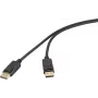 Renkforce Cabo DisplayPort 1 m preto 4K UHD 60Hz ficha para ficha dourado triplamente blindado RF-6830472