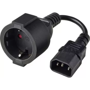 Cabo adaptador de corrente Renkforce C14 para tomada Schuko 0,15 m preto RF-7176926