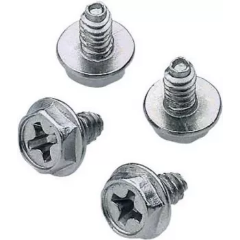 Renkforce RF-4618686 Parafusos para fonte de alimentação M3.5 x 6 mm, cabeça chata Phillips, preto, pack de 5