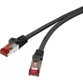Renkforce RF-4737380 Cabo de rede Cat6 S/FTP, 1 m, RJ-45 banhado a ouro, cinzento
