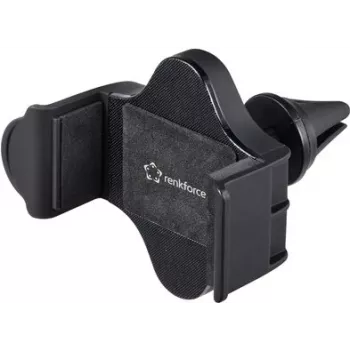 Renkforce RF-5385148 suporte para telemóvel de grelha de ventilação rotativo 360° para smartphones de 55-85 mm, preto