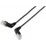 Renkforce RF-6071540 cabo de rede patch CAT 6 U/UTP, RJ45, 0,5 m, preto, fichas angulares rotativas a 360°