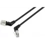 Renkforce RF-6071550 Cabo patch CAT 6a F/UTP, 2 m, preto, fichas RJ45 com rotação 360°, saída de cabo angular