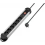Renkforce RF-6417718 régua de tomadas com proteção contra sobretensão 6 tomadas com caixa de alumínio, cabo de 1,5 m, preto