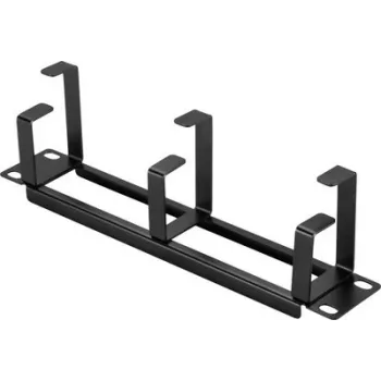 Renkforce RF-7116956 painel de gestão de cabos para armário de rede de 10 polegadas 1U preto