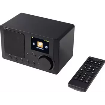 Renkforce RF-IR-MONO2 Rádio de mesa com Internet e Bluetooth, DLNA, função despertador, preto (RF-7191140)