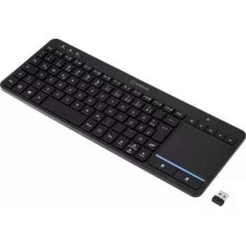 Renkforce RF-WLTKB-300 Teclado sem fios Holandês QWERTY Preto com touchpad integrado (RF-6904036)