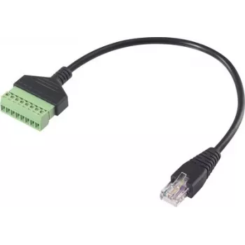 Cabo adaptador de rede Renkforce RJ45, ficha RJ45 para bloco de terminais de parafuso, 8P8C, 30 cm, preto RF-6443978