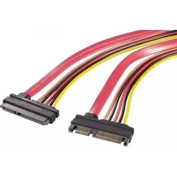 Renkforce cabo de extensão SATA combo 7+15 pinos ficha para conector fêmea 0,20 m vermelho/laranja RF-4297182