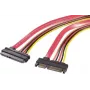 Renkforce cabo de extensão SATA combo 7+15 pinos ficha para conector fêmea 0,20 m vermelho/laranja RF-4297182