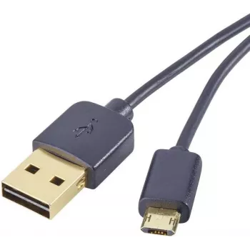Cabo reversível Renkforce USB 2.0 A para Micro-B 1 m preto