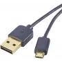 Cabo reversível Renkforce USB 2.0 A para Micro-B 1 m preto
