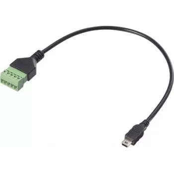 Renkforce Cabo adaptador USB 2.0 ficha Mini-B para bloco de terminais de parafuso de 5 pinos, 0,3 m, preto RF-6443960