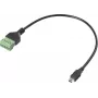 Renkforce Cabo adaptador USB 2.0 ficha Mini-B para bloco de terminais de parafuso de 5 pinos, 0,3 m, preto RF-6443960