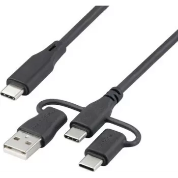 Renkforce cabo de carregamento USB 2.0 USB-C 3m preto RF-6615910