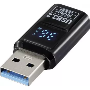 Adaptador USB 3.2 Gen 2 Renkforce, USB-A macho para USB-A fêmea, 10 Gbps, preto RF-6826676