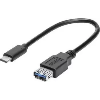 renkforce Cabo adaptador USB-C para USB 3.0 A com OTG, 0,15 m, preto, contactos dourados