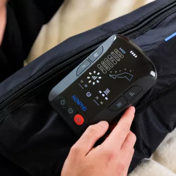 RENPHO massajador de pernas WML01 – terapia de pressão de ar e calor para pés, gémeos e pernas, cinzento/preto