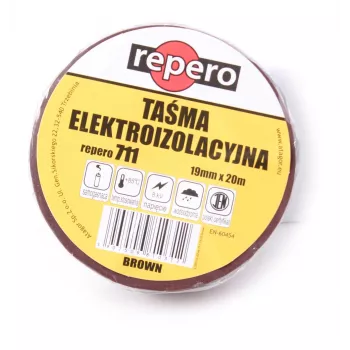 REPERO 711E Fita isoladora de PVC castanha 19 mm x 20 m