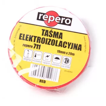 REPERO 711E Fita isoladora de PVC vermelha 19 mm x 20 m