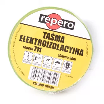 REPERO 711E Fita isoladora elétrica de PVC amarelo-verde 19 mm x 20 m