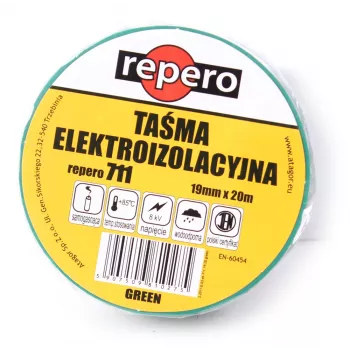 Fita isoladora verde REPERO 711E 19mm x 20m
