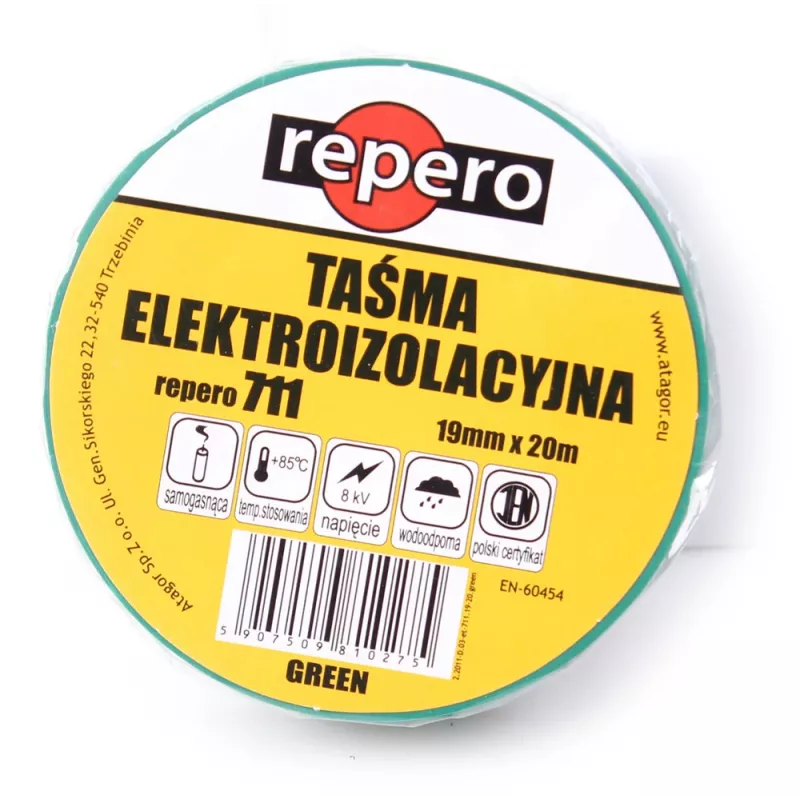 REPERO 711E fita isoladora verde 19mm x 20m