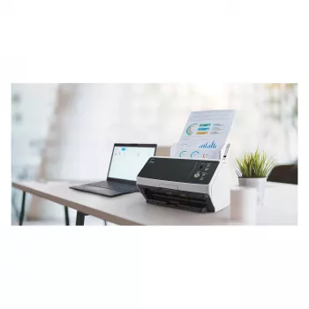 Ricoh fi-8150 scanner de documentos duplex com ADF de 100 folhas, 50 ppm/100 ipm, USB 3.2 & Gigabit Ethernet, 600 dpi, Clear Image Capture