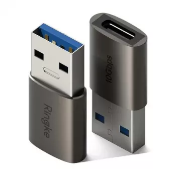 Ringke Conversor ficha USB para conector fêmea USB-C (2 unidades) Gunmetal
