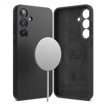 Capa Ringke para Galaxy S25 Plus de silicone magnética preta